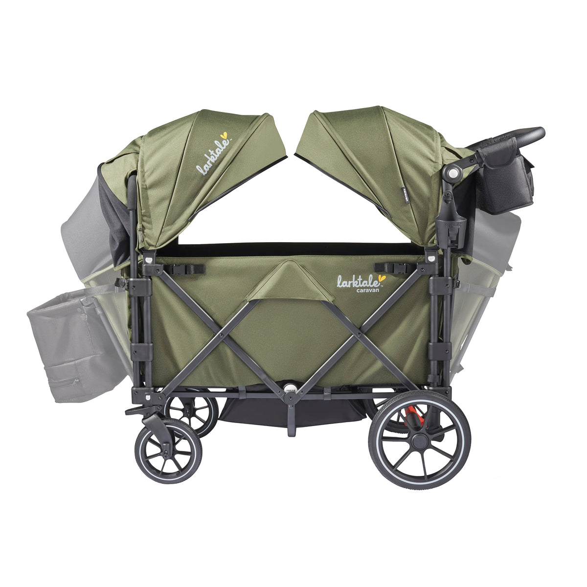 Larktale Caravan Quad Stroller, 4-Seater Wagon, 214 lb Capacity Green (Open Box) - VMInnovations