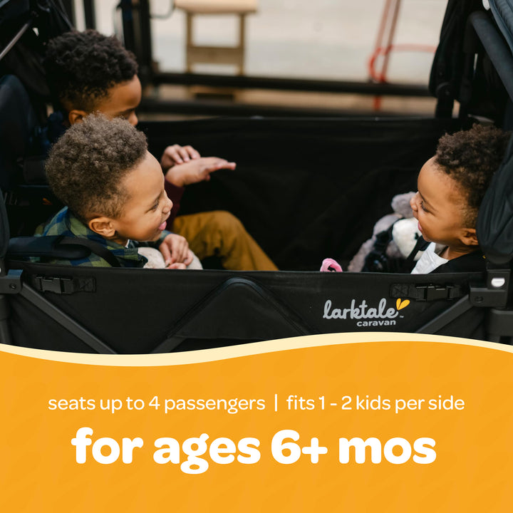 Larktale Caravan Quad Stroller, 4-Seater Wagon, 214 lb Capacity Green (Open Box)