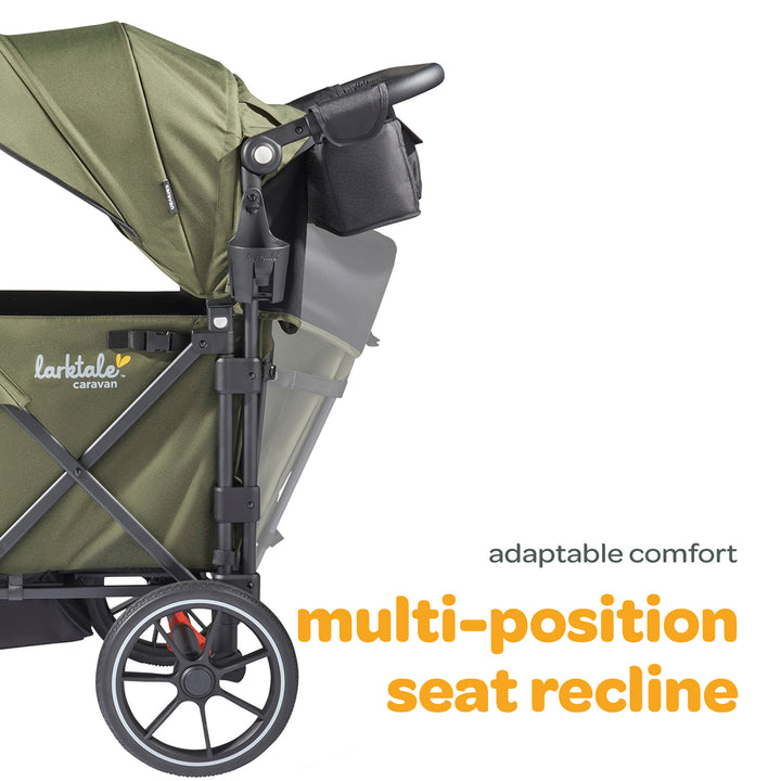 Larktale Caravan Quad Stroller, 4-Seater Wagon, 214 lb Capacity Green (Open Box)