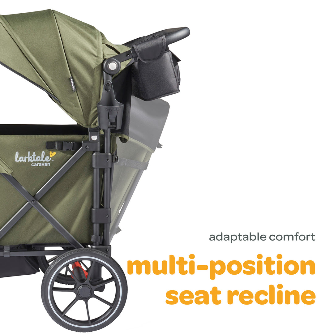 Larktale Caravan Quad Stroller, 4-Seater Wagon, 214 lb Capacity Green (Open Box)