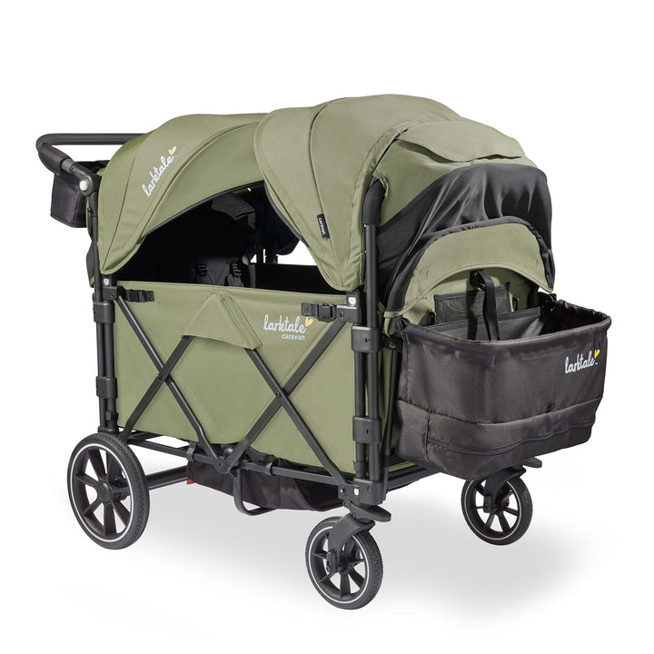 Larktale Caravan Quad Stroller, 4-Seater Wagon, 214 lb Capacity Green (Open Box)