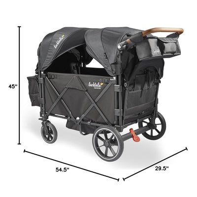 Larktale Caravan Quad Stroller,4-Seater Wagon, 214 lb Capacity, Black(Open Box) - VMInnovations