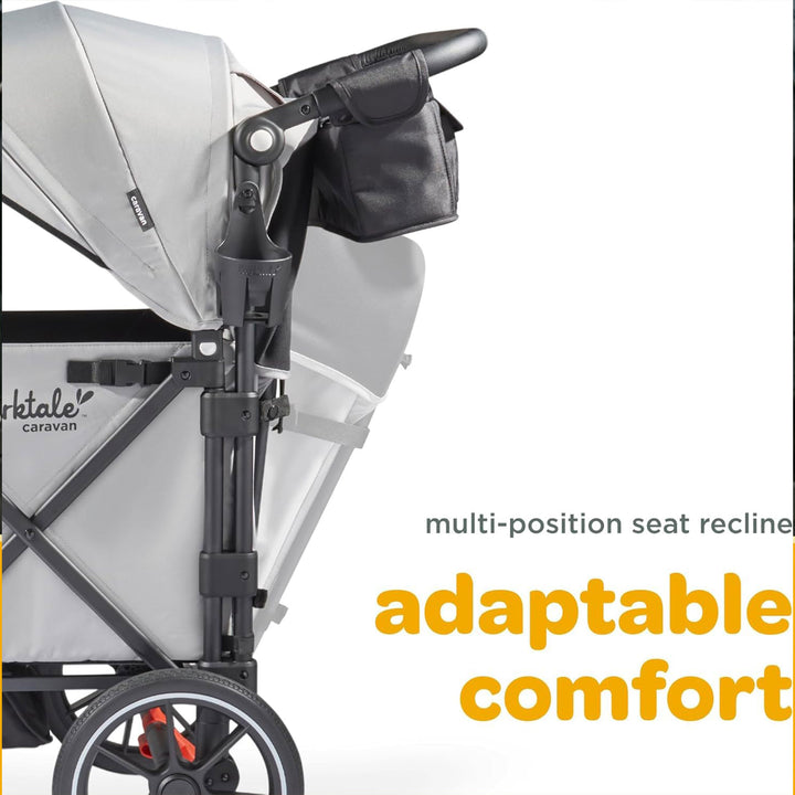 Larktale Caravan Quad Stroller,4-Seater Wagon, 214 lb Capacity, Black(Open Box)