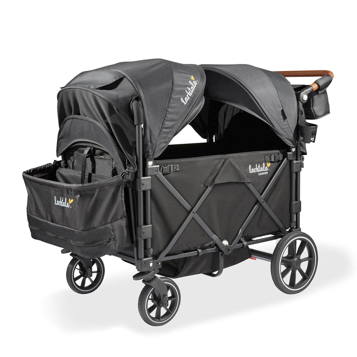 Larktale Caravan Quad Stroller,4-Seater Wagon, 214 lb Capacity, Black(Open Box)
