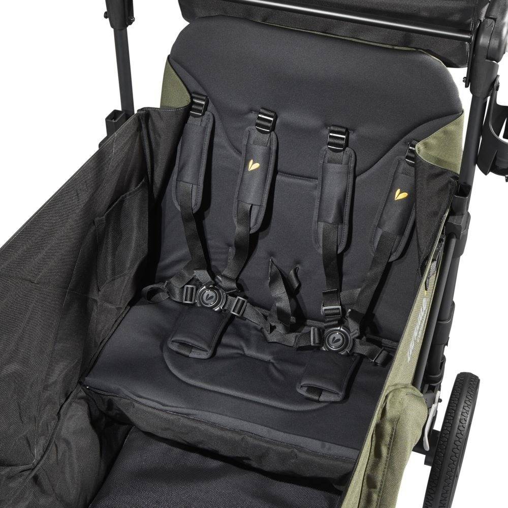 Larktale Caravan Quad Stroller, 4-Seater Wagon, 214 lb Capacity, Byron Black