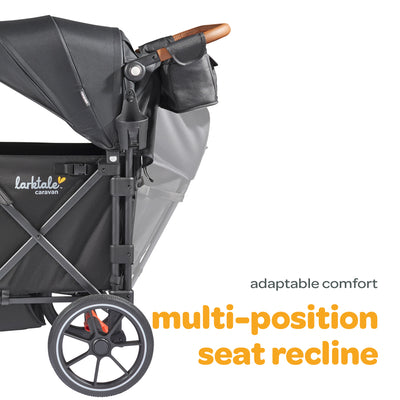 Larktale Caravan Quad Stroller, 4-Seater Wagon, 214 lb Capacity, Byron Black - VMInnovations