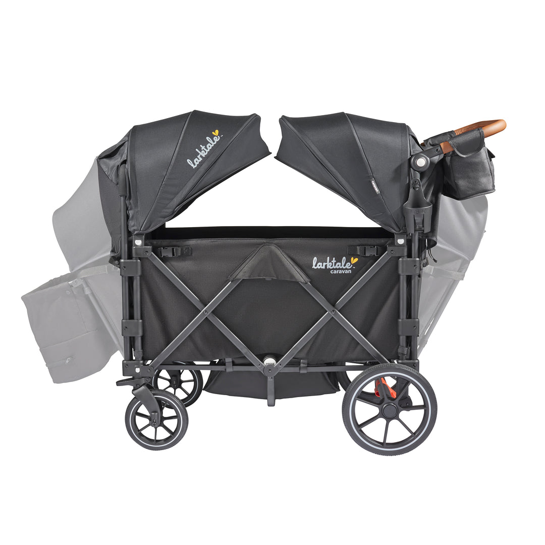 Larktale Caravan Quad Stroller,4-Seater Wagon, 214 lb Capacity, Black(Open Box)