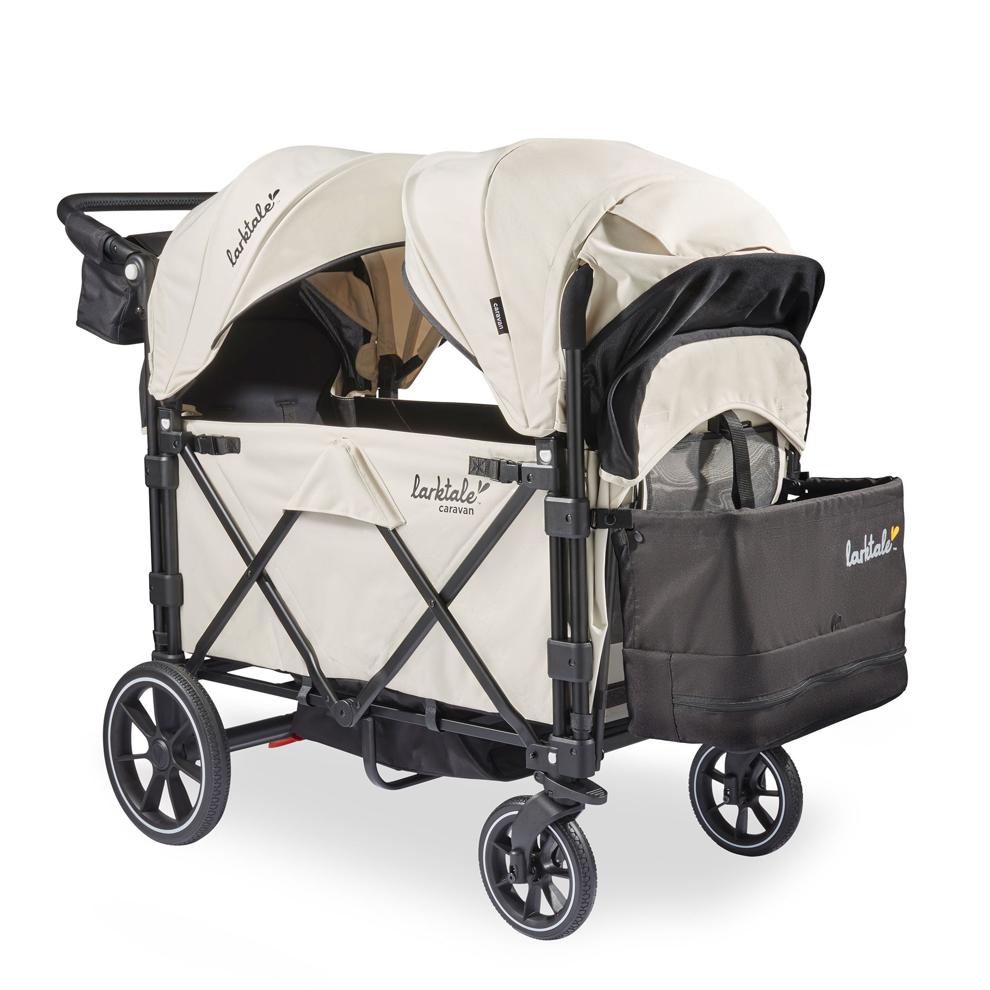 Larktale Caravan V3 Stroller, 2-Seater Kids Wagon, 207lb Capacity, Newport Taupe - VMInnovations