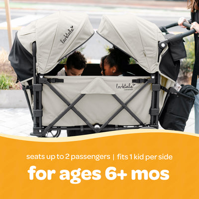 Larktale Caravan V3 Stroller, 2-Seater Kids Wagon, 207lb Capacity, Newport Taupe - VMInnovations
