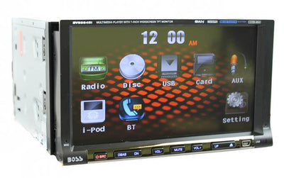 BOSS BV9564BI 7" DVD/CD/MP3 Bluetooth Receiver + 2) 6x9" 400W Car Audio Speakers
