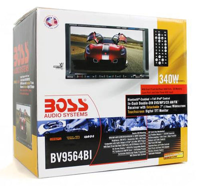 BOSS BV9564BI 7" DVD/CD/MP3 Bluetooth Receiver + 2) 6x9" 400W Car Audio Speakers