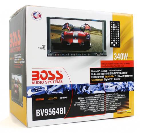 BOSS BV9564BI 7" DVD/CD/MP3 Bluetooth Receiver + 2) 6x9" 400W Car Audio Speakers