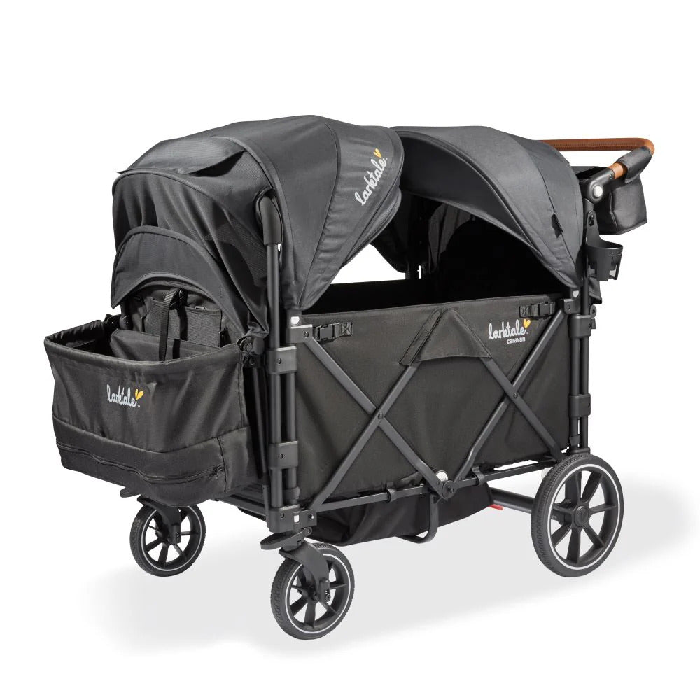 Larktale Caravan V3 Hybrid Stroller Wagon, 2-Seat, 200 lbs Capacity, Byron Black