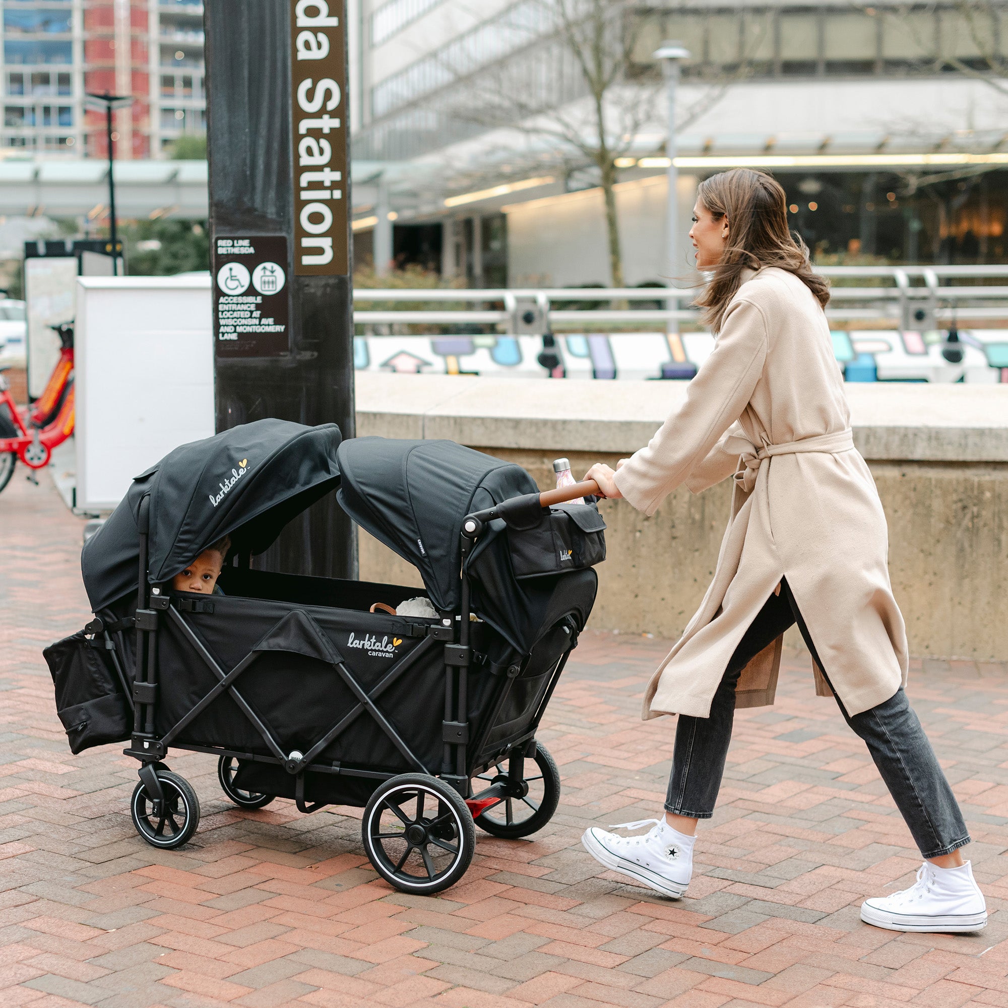 Larktale Caravan V3 Stroller, 2-Seater Kids Wagon, 207 lb Capacity (Open Box) - VMInnovations