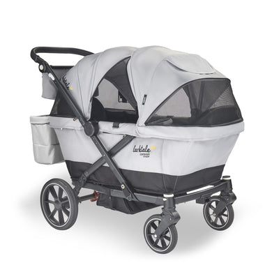 Larktale Caravan Coupe V2 Compact Stroller, Reclining 2-Seat Wagon, Gray/Black - VMInnovations
