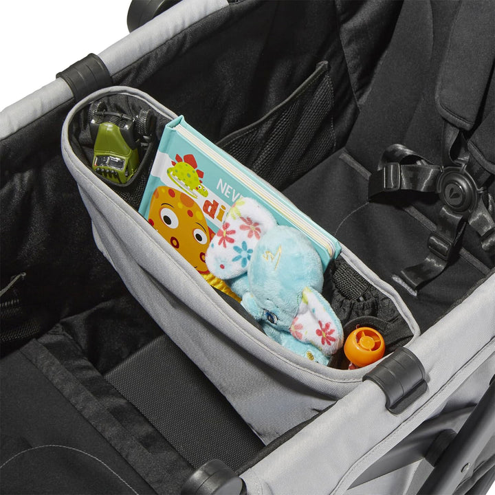 Larktale Caravan Coupe V2 Compact Stroller, Reclining 2-Seat Wagon, Gray/Black