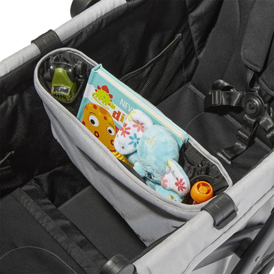 Larktale Caravan Coupe V2 Compact Stroller, Reclining 2-Seat Wagon, Gray/Black - VMInnovations