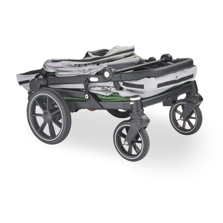 Larktale Caravan Coupe V2 Compact Stroller Wagon w/ Reclining Seats, Gray/Black