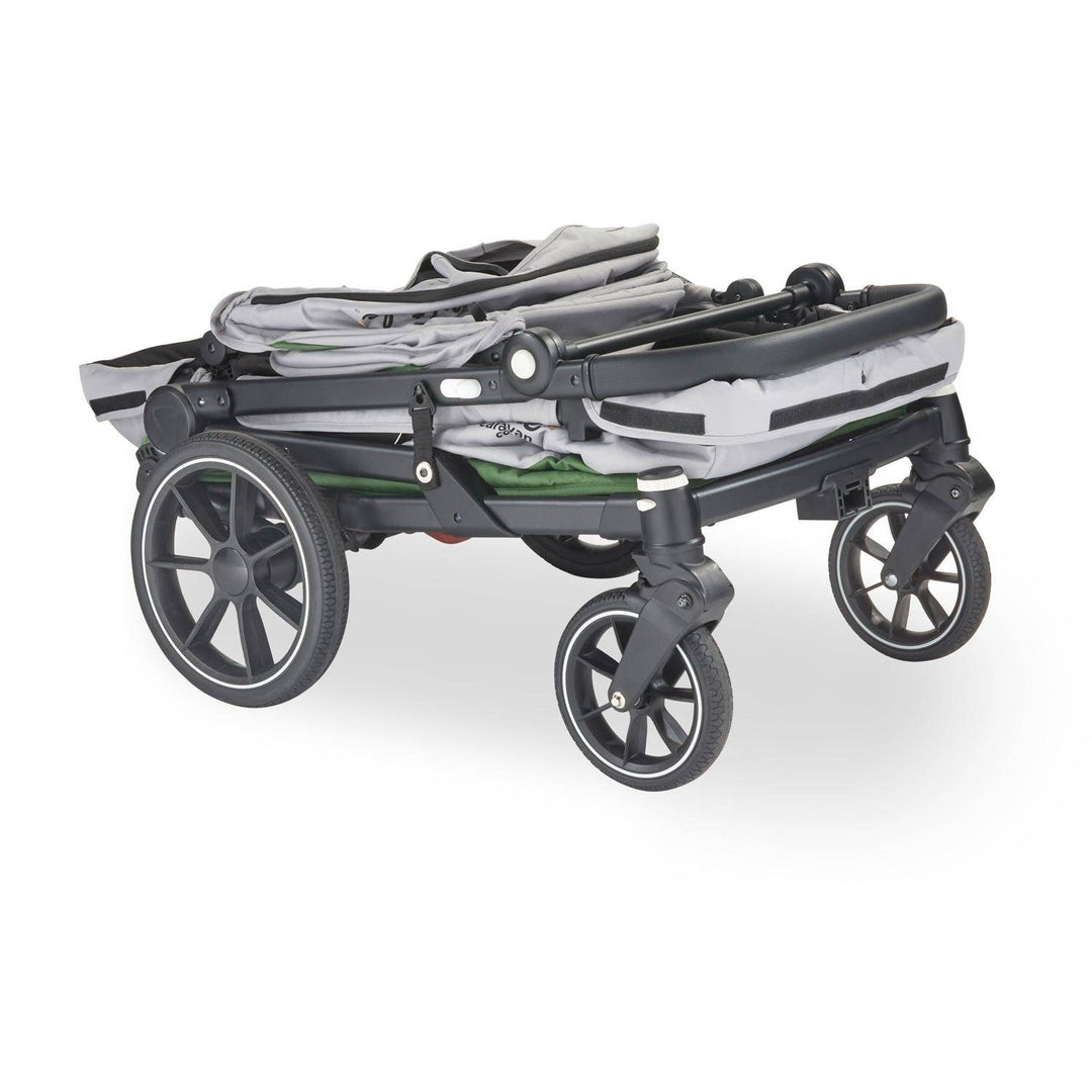 Larktale Caravan Coupe V2 Compact Stroller Wagon w/ Reclining Seats, Gray/Green