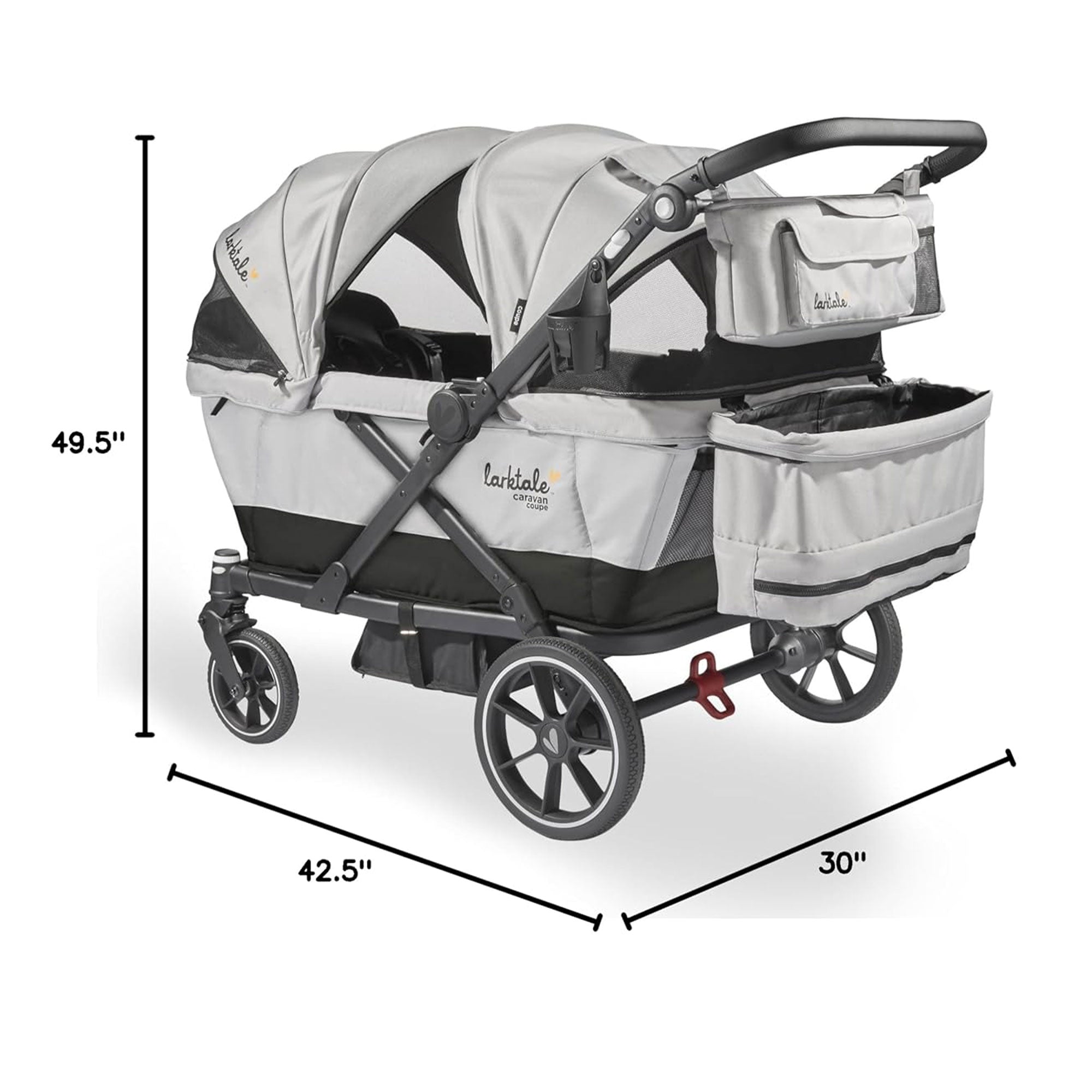 Larktale Caravan Coupe Quad Compact Stroller Reclining 4-Seat Wagon (Open Box) - VMInnovations