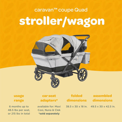 Larktale Caravan Coupe Quad Compact Stroller Reclining 4-Seat Wagon (Open Box) - VMInnovations
