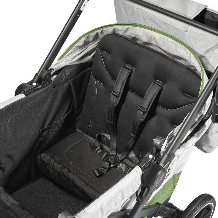 Larktale Caravan Coupe Quad Compact Stroller Wagon w/Reclining Seats, Gray/Black