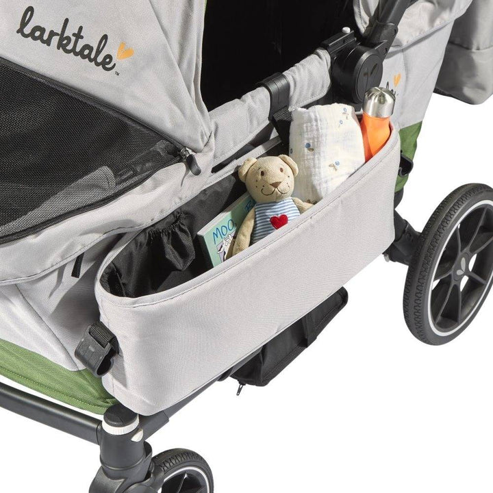 Larktale Caravan Coupe Quad Compact Stroller Reclining 4-Seat Wagon, Gray/Black