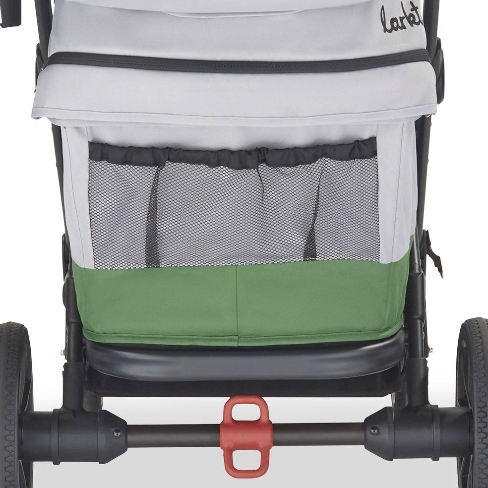 Larktale Caravan Coupe Quad Compact Stroller Wagon w/Reclining Seats, Gray/Black