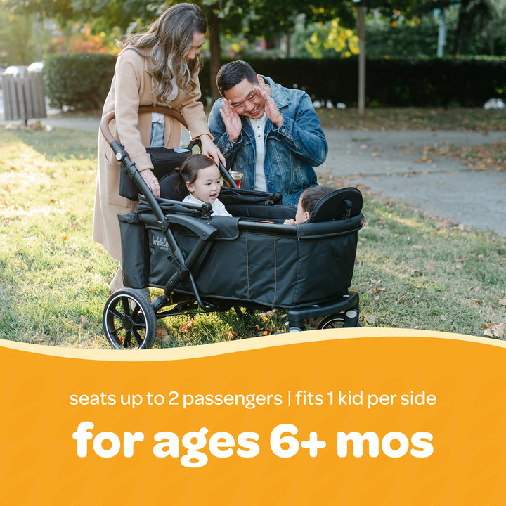 Larktale Sprout V2 Adjustable Stroller 2 Seater Wagon, 120 lb Capacity(Open Box)