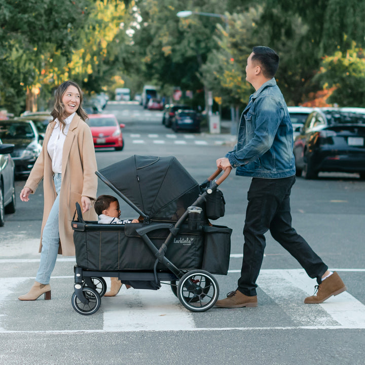 Larktale Sprout V2 Adjustable Stroller 2 Seater Wagon, 120 lb Capacity, Black