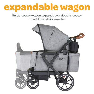 Larktale Sprout V2 Adjustable Stroller 2 Seater Wagon, 120 lb Capacity, Gray - VMInnovations
