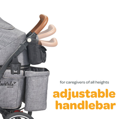 Larktale Sprout V2 Adjustable Stroller 2 Seater Wagon, 120 lb Capacity, Gray - VMInnovations