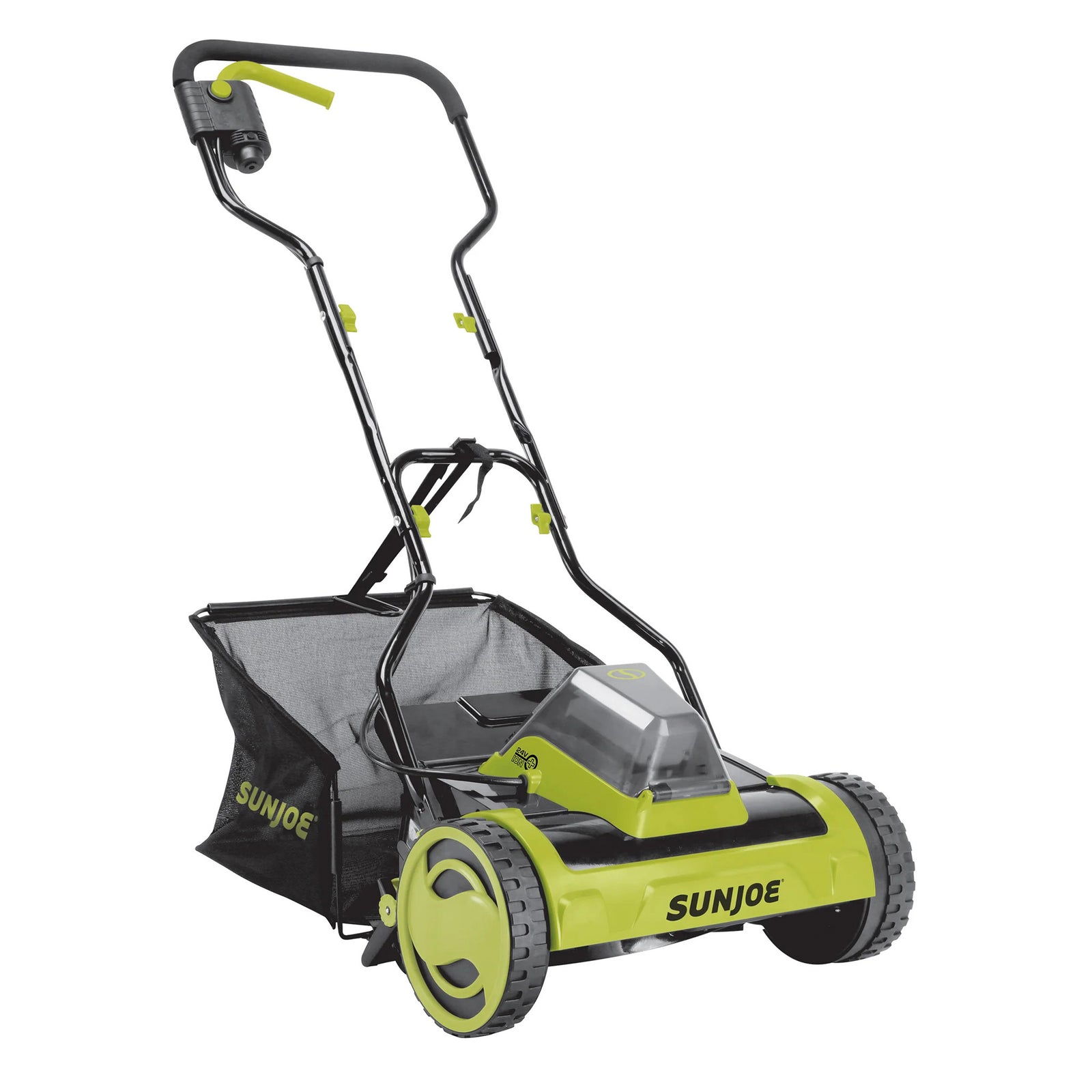 Sun Joe Cordless Push Reel Mower, 15” Yard Trimmer w/ Collection Bag, 24V-CRLM15 - VMInnovations