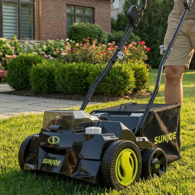 Sun Joe Cordless Scarifier & Dethatcher, Motor, 2 24V 4.0Ah Batteries (Open Box)
