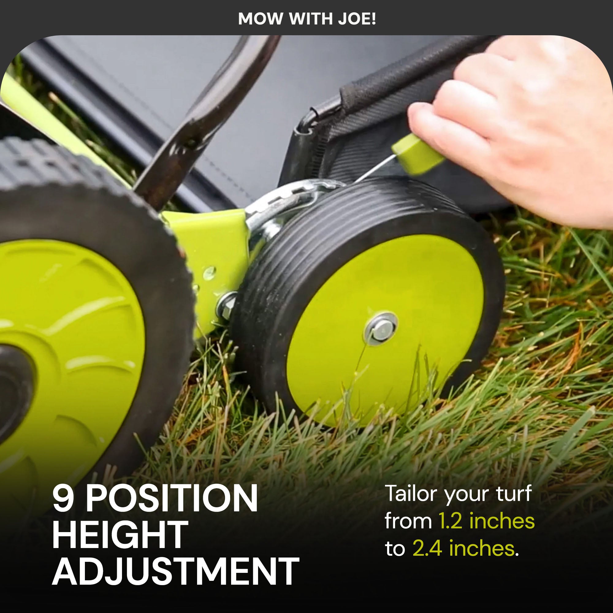 Sun Joe Push Reel Lawn Mower, 20” Yard Trimmer w/Grass Catcher, Green (Open Box)