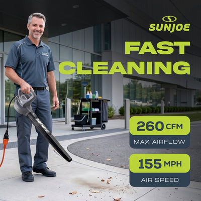 Sun Joe Electric All Purpose Leaf Blower, 6 Amp Motor, 155MPH Air Speed, SBJ597E