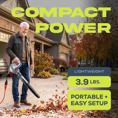 Sun Joe Electric All Purpose Leaf Blower, 6 Amp Motor, 155MPH Air Speed, SBJ597E