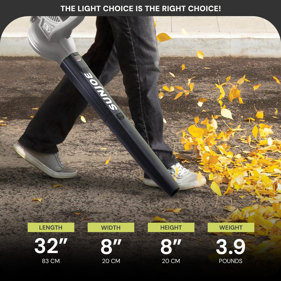 Sun Joe Electric All Purpose Leaf Blower, 6 Amp Motor, 155 MPH Air Speed, Gray