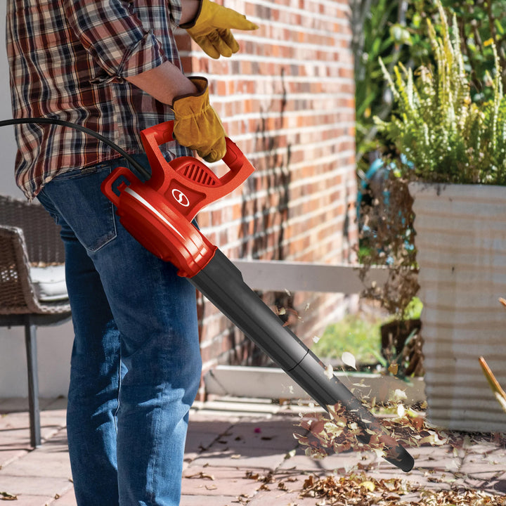 Sun Joe Electric All Purpose Leaf Blower, 6 Amp Motor, 155 MPH Air Speed, Red