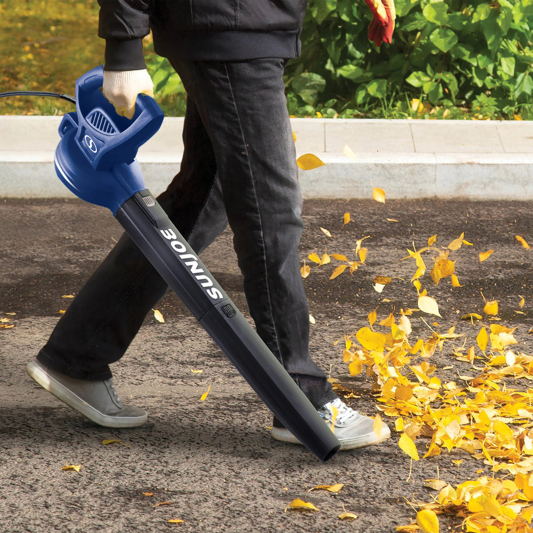 Sun Joe Electric All Purpose Leaf Blower, 6 Amp Motor, 155 MPH Air Speed, Blue