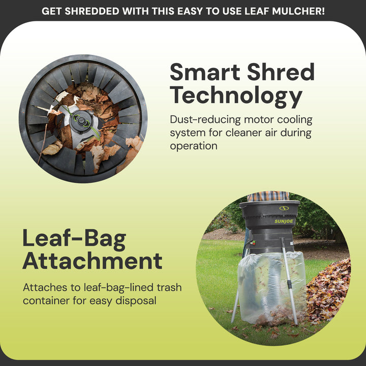Sun Joe Electric Leaf Mulcher/Shredder 13 Amp w/Adjustable Control (Open Box) - VMInnovations