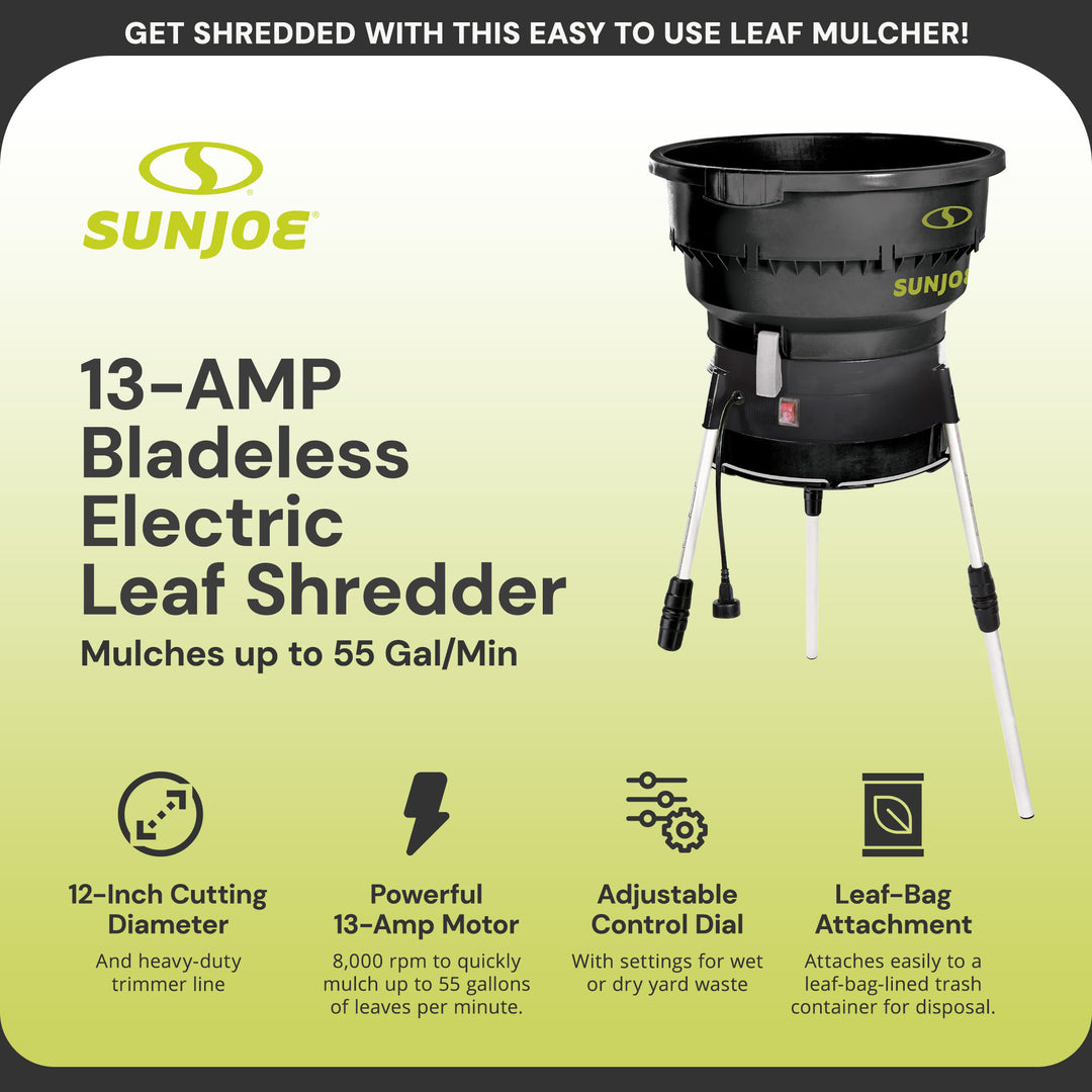 Sun Joe Electric Leaf Mulcher/Shredder 13 Amp w/Adjustable Control (Open Box)