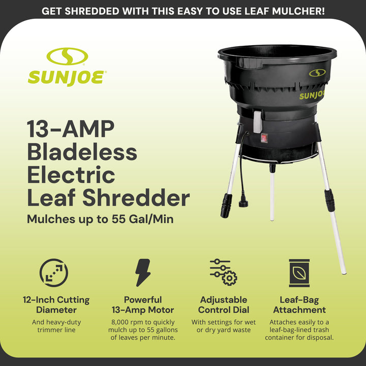 Sun Joe Electric Leaf Mulcher/Shredder 13 Amp w/Adjustable Control (Open Box)