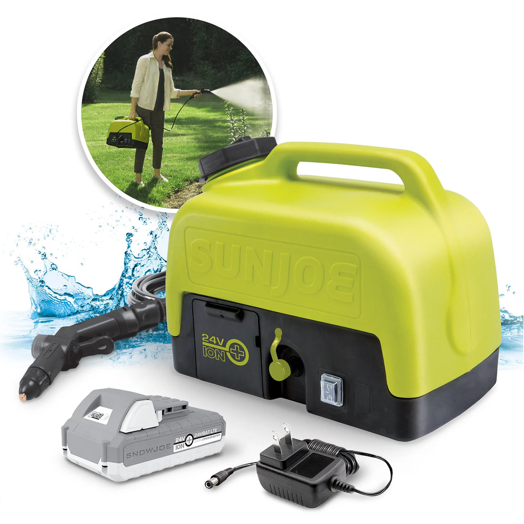 Sun Joe 24V Cordless Portable Sink/Shower Spray Washer Kit w/Battery (For Parts)