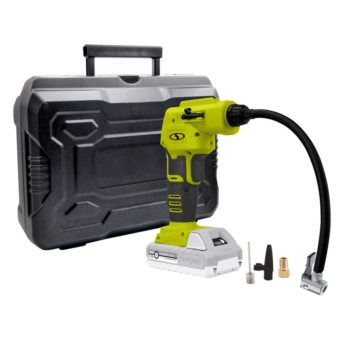 Sun Joe Auto Joe Portable Air Compressor, Cordless Tire Inflator Pump, Green