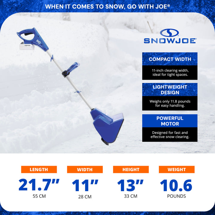 Snow Joe 24V 4Ah Cordless Snow Shovel for Winter Snow Removal, Blue (Open Box)