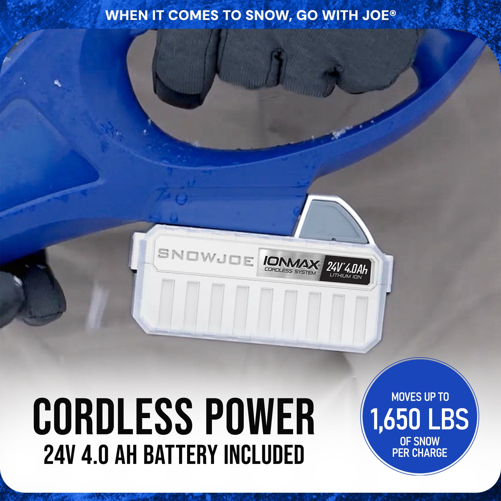 Snow Joe 24V 4Ah Cordless Snow Shovel Kit for Driveway Snow Removal, Blue (Used)