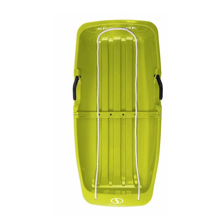 Snow Joe Snow Sled, 34” Toboggan Board w/Handles & Rope, Green (Open Box) - VMInnovations