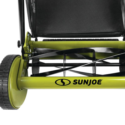 Sun Joe Push Reel Lawn Mower, 20” Yard Trimmer w/Grass Catcher, Green (Open Box)