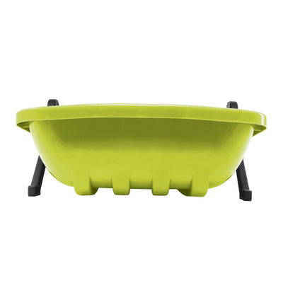 Snow Joe Snow Sled, 34” Toboggan Board w/Handles & Rope, Green (Open Box) - VMInnovations